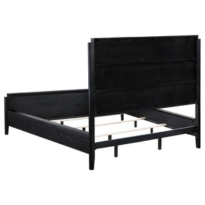California King 5 Piece Bedroom Set With Fluted Detailing - Black