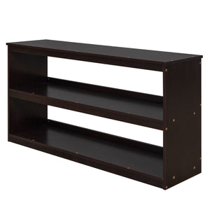 Loft Low Study Bed With Cabinet, Shelves And Rolling Portable Desk, Multiple Functions