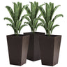 Tall Polypropylene Planter Set with Drainage - Brown or Black