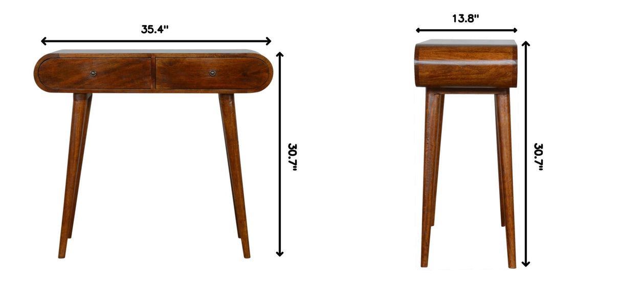 Solid Wood Curved Edge Console Table