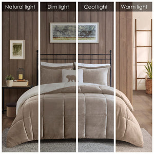 King Plush to Sherpa Down Alternative Comforter Set