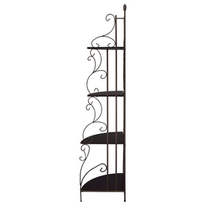 4 Shelf Corner Bookcase - Cappuccino