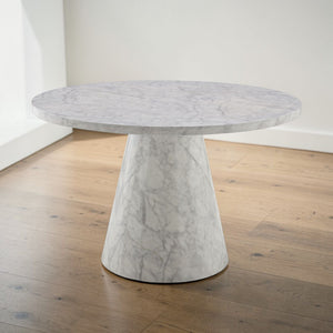 Kacey Natural Engineered Stone Round Dining Table - Stone Gray