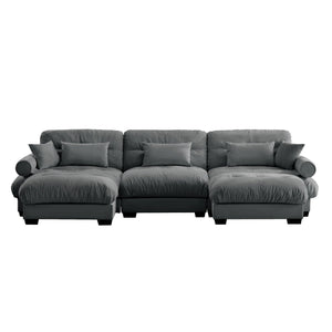 Super Comfort Oversized Modular Sectional Sofa With Movable Ottoman