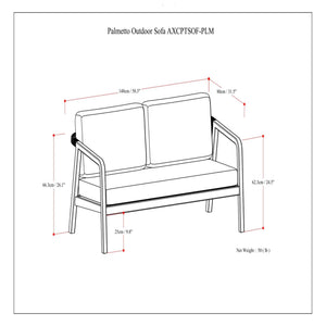 Palmetto - Outdoor Sofa - Stone Gray