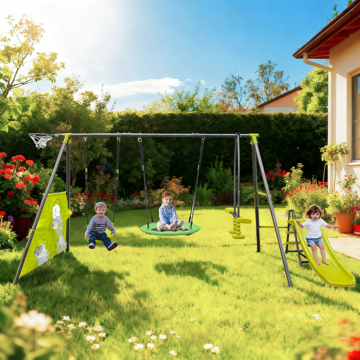 Saucer Swingset With Mini Slide
