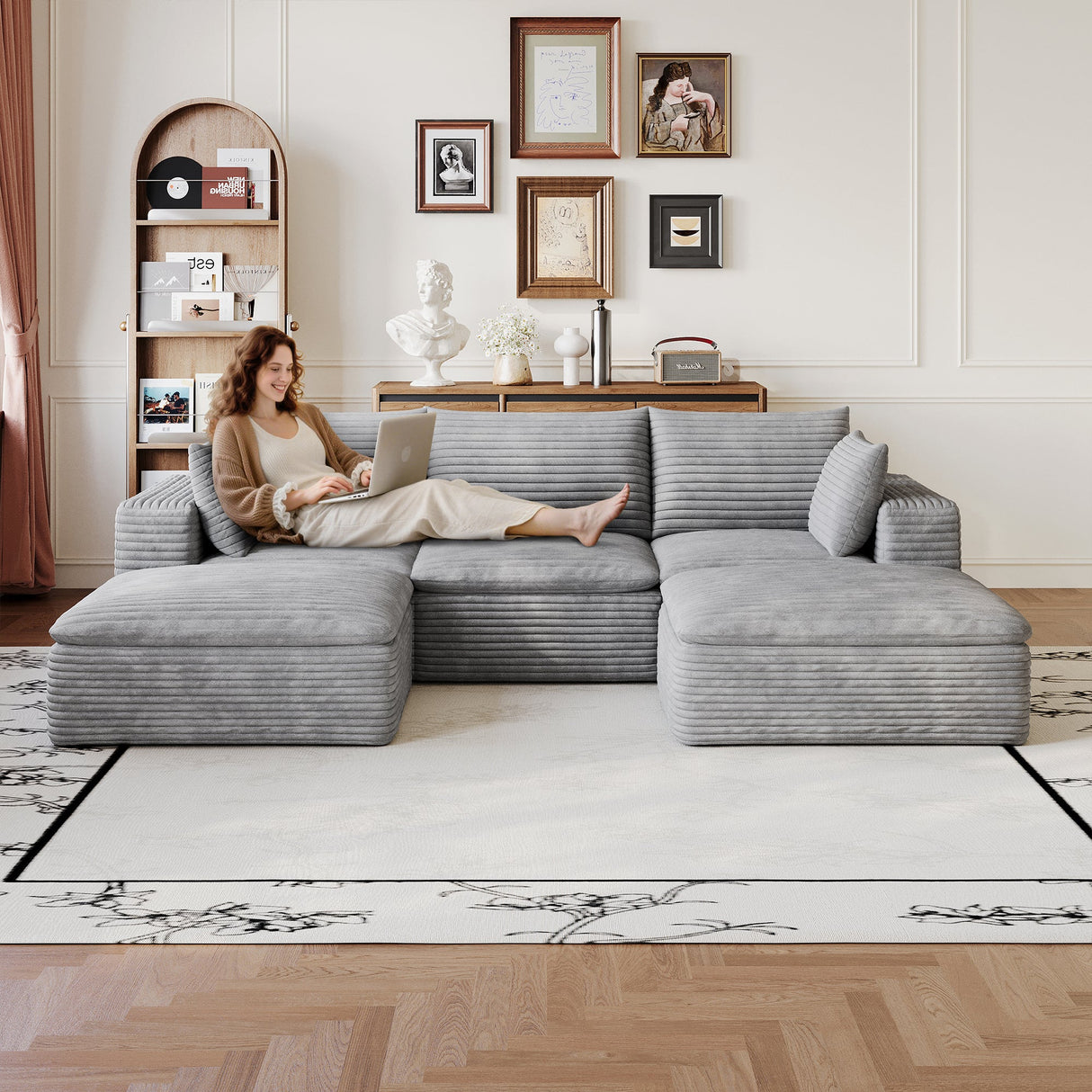 102" Cloud Sofa in Grey