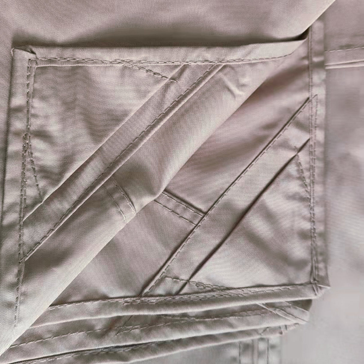 8x5Ft Grill Gazebo Replacement Canopy, Double Tiered BBQ Tent Roof Top Cover, Beige