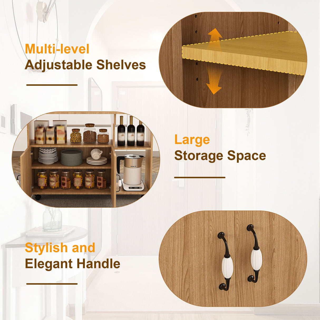 Multi Functional Folding Table With Storage Shelves And Wheels
