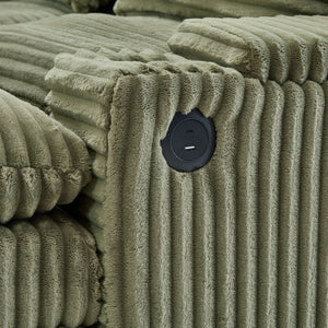 Convertible Loveseat Sofa With Storage, USB Ports, Cup Holders