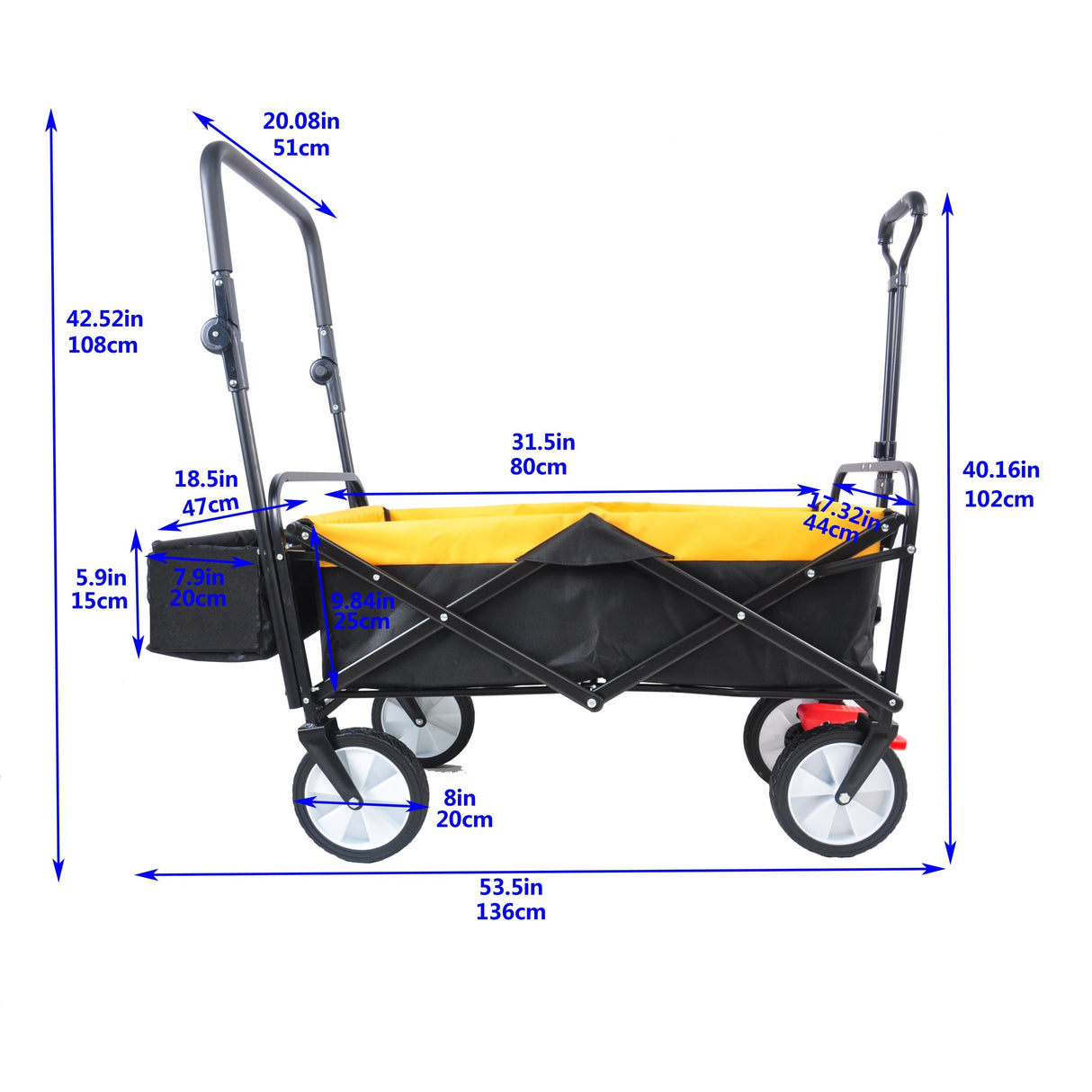 Folding Wagon Collapsible Outdoor Utility Wagon Heavy Duty Folding Garden Portable Hand Cart