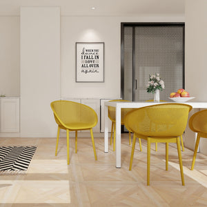 2 Piece Durable Single Chair With Hollow Out Design