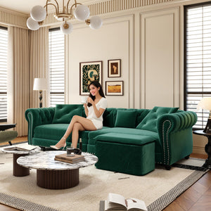 3 In 1 Pull Out Convertible Sleeper Sofa Bed, King Size, Chaise Lounge