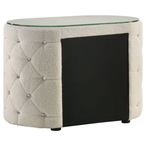 Sonya 4-piece Upholstered Eastern King Bedroom Set Ivory