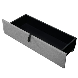 Upholstered Platform Bed With Storage Headboard, Trundle & 2 Drawers And A Set Of Sockets & USB Ports