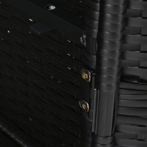 K&K 47.5"W Wicker Outdoor Storage Cabinet with Tempered Glass Desktop