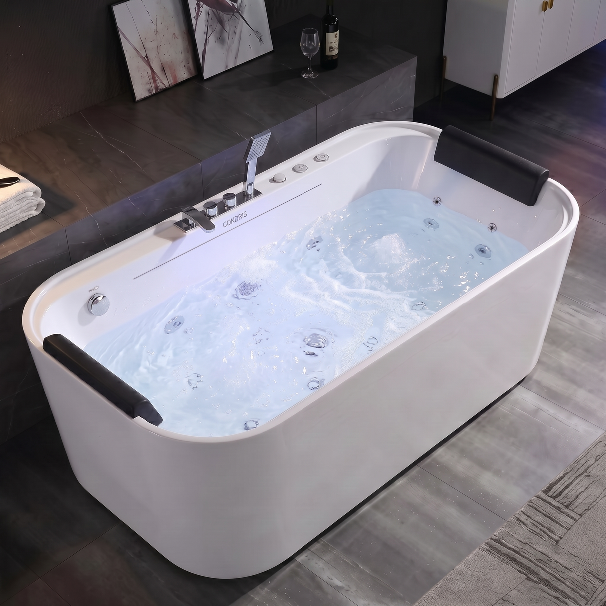 Condris 67" x 35" Whirlpool Bathtub for 2-Person