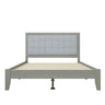 Mid Century Modern Platform Bed With Upholstered Headboard