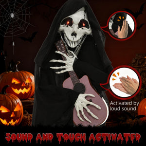 Guitar-Playing Grim Reaper Outdoor Halloween Decoration