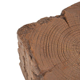 Amira Outdoor and Indoor Stump Shape MGO Side Table Brown Finish