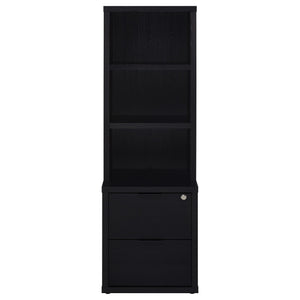 Westpark 3-piece Wall Unit Bookcase Set with USB Black