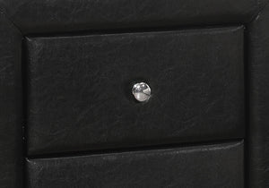 Nightstand with Storage Drawer, Upholstered, Transitional