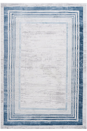 Marfi - 8' X 10' Bordered Area Rug - Blue / Ivory