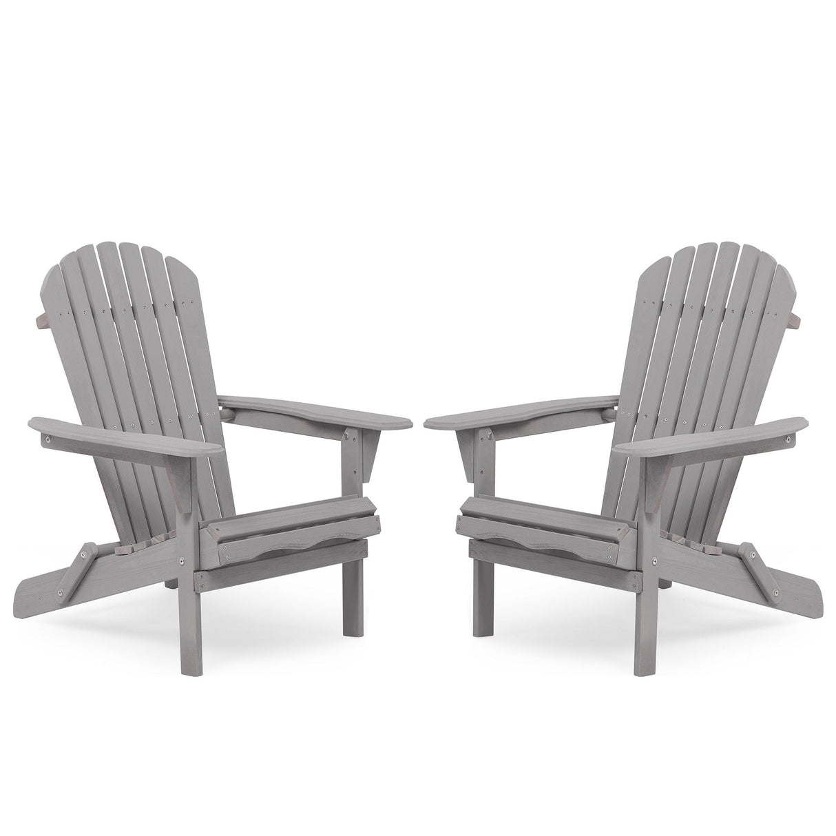 Classic Gray Cedar Wood Lounge Patio Chair Set of 2