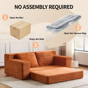 Comfortable Deep Seat Loveseat Sofa Bed, Reversible Cushion With Pillows