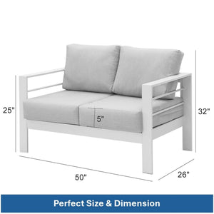 Patio All-Weather Loveseat With Thick Cushions