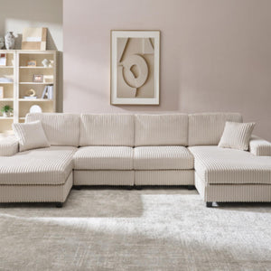 U-Shaped Convertible Sofa, 4 Seater Large Living Room Lounge
