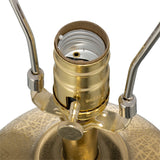 D15x25.7' Round Aluminum Sheet Gold Table Lamp with White Fabric Shade