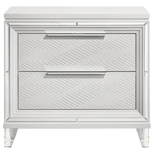 Marmore 2-drawer Nightstand Bedside Table White