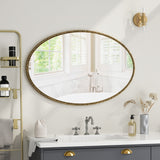 Iron Art Oval Retro Mirror in Gold with Antique Effect