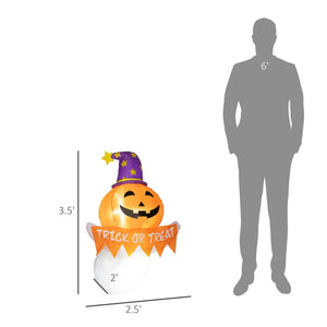 Inflatable Halloween Ghost Window Sticker with LED Lights - White