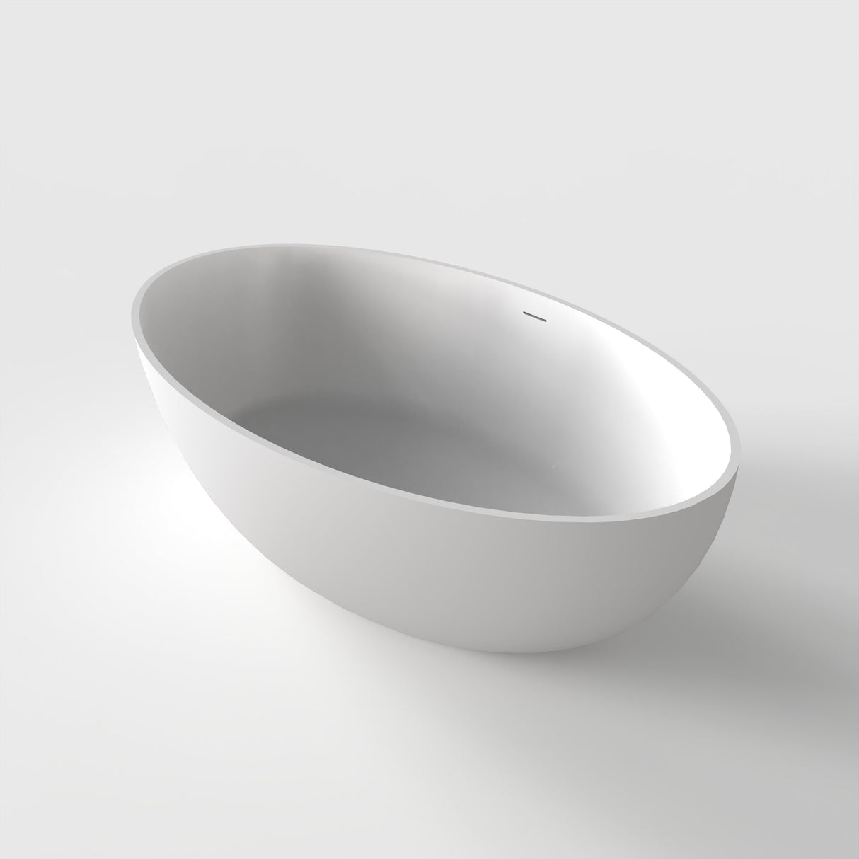 67 Inch Freestanding Solid Surface Soaking Bathtub
