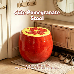 Pomegranate Fruit Stool – 13.4" Oversized Resin Stool