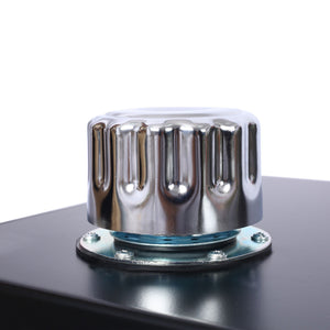 Heavy Duty Hydraulic Fluid Tank 10 Gal Steel Reservoir With Strainer, Gauge & Breather Cap For Tractors & Trucks - Black