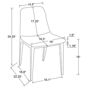 Upholstered Dining Side Chairs (Set of 4) - Gray