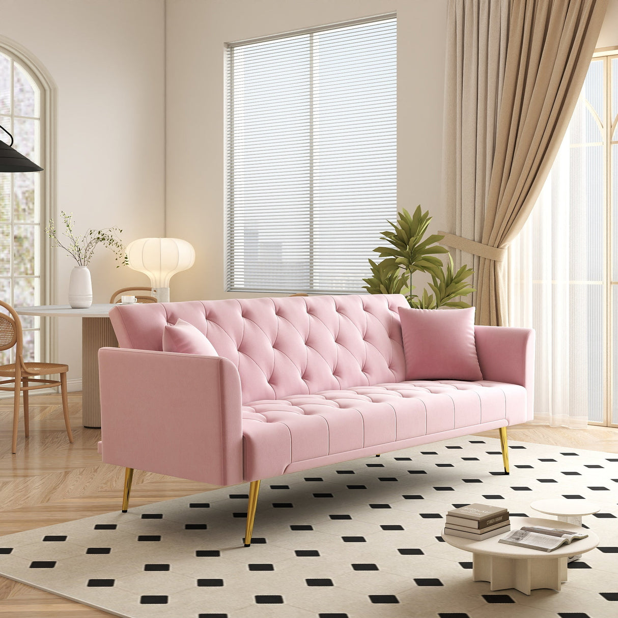 Modern Convertible 72 Inch Foldable Sleeper Sofa