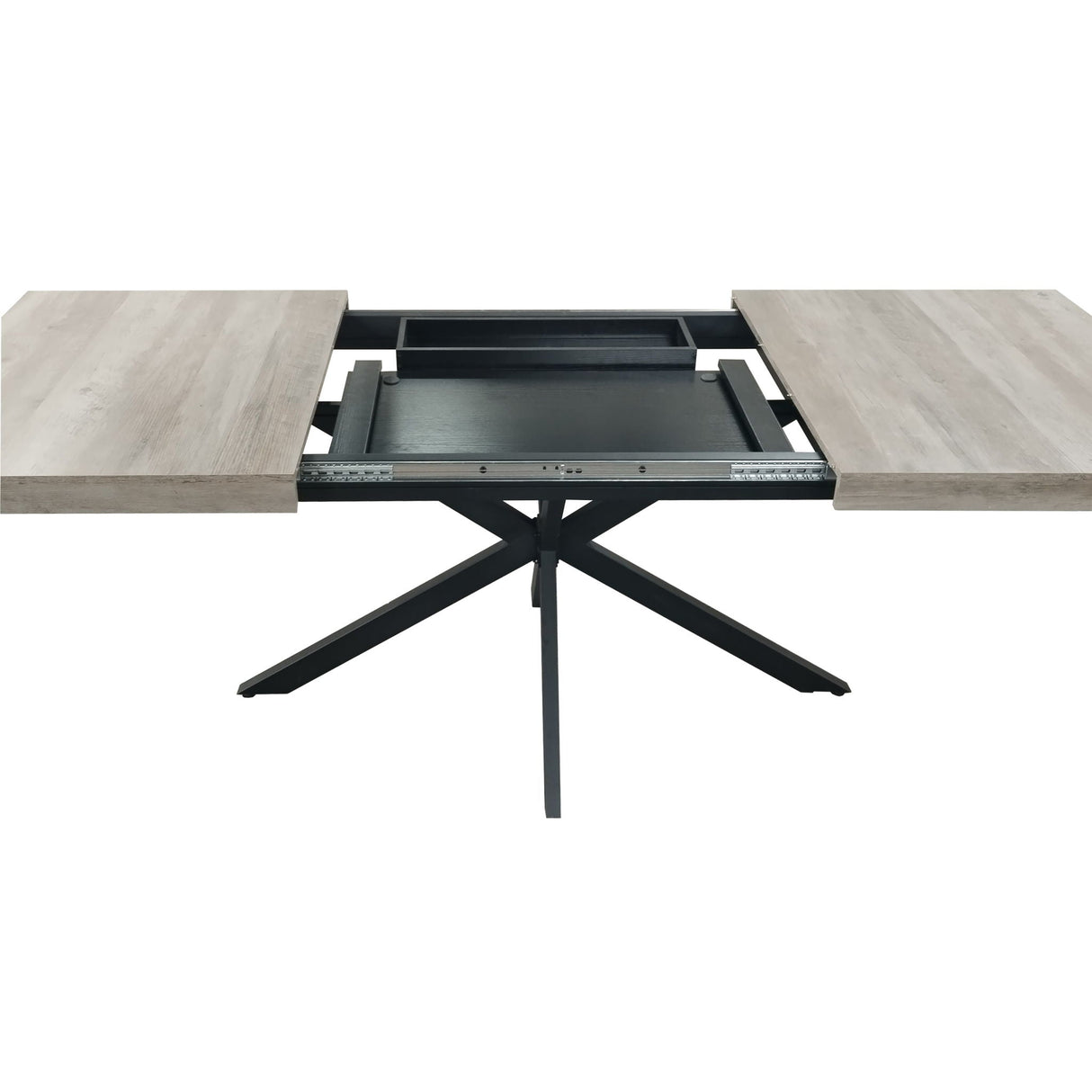 Retro Rectangular Stretch Dining Table With Embossed Center Plate