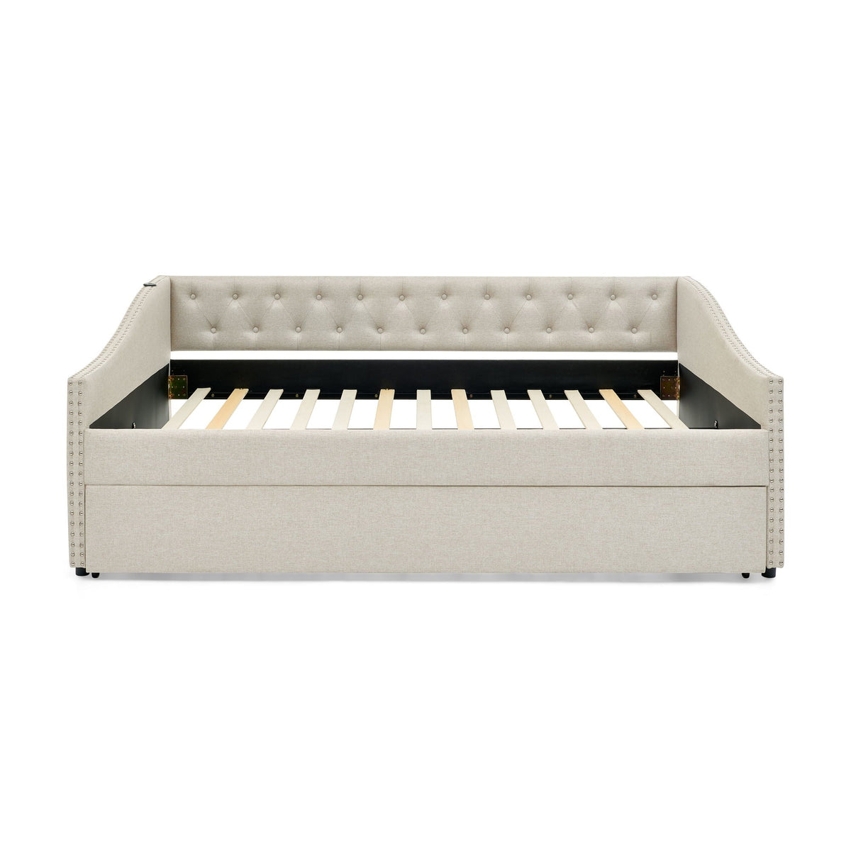 Upholstered Daybed With USB Charging & Pull Out Bed