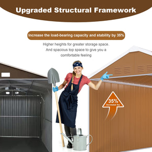 12x8 FT Heavy-Duty Metal Storage Shed