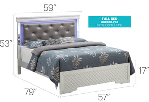 Bed With LED Light Accents Headboard