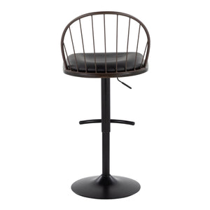 Riley - Farmhouse Adjustable Height Barstool With Swivel With Rounded T Footrest (Set of 2)