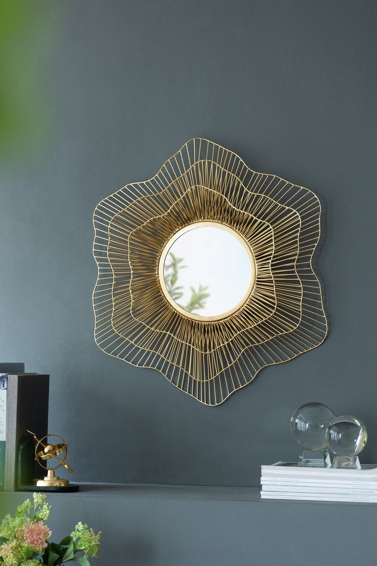 D27x2.4' Metal Mirror, Wall Mounted Mirror Home Decor for Bathroom Living Room