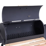 Outsunny 48-Inch Steel Portable Charcoal BBQ Grill and Offset Smoker Combo with Wheels