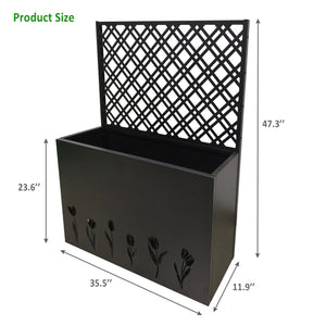 Tall Metal Planter with Trellis