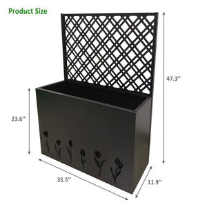 Tall Metal Planter with Trellis
