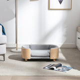 Scandinavian Style Elevated Dog Bed Pet Sofa with Solid Wood Legs